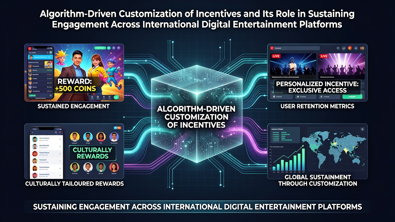 Algorithm interface displaying personalized incentive recommendations on a digital entertainment platform dashboard