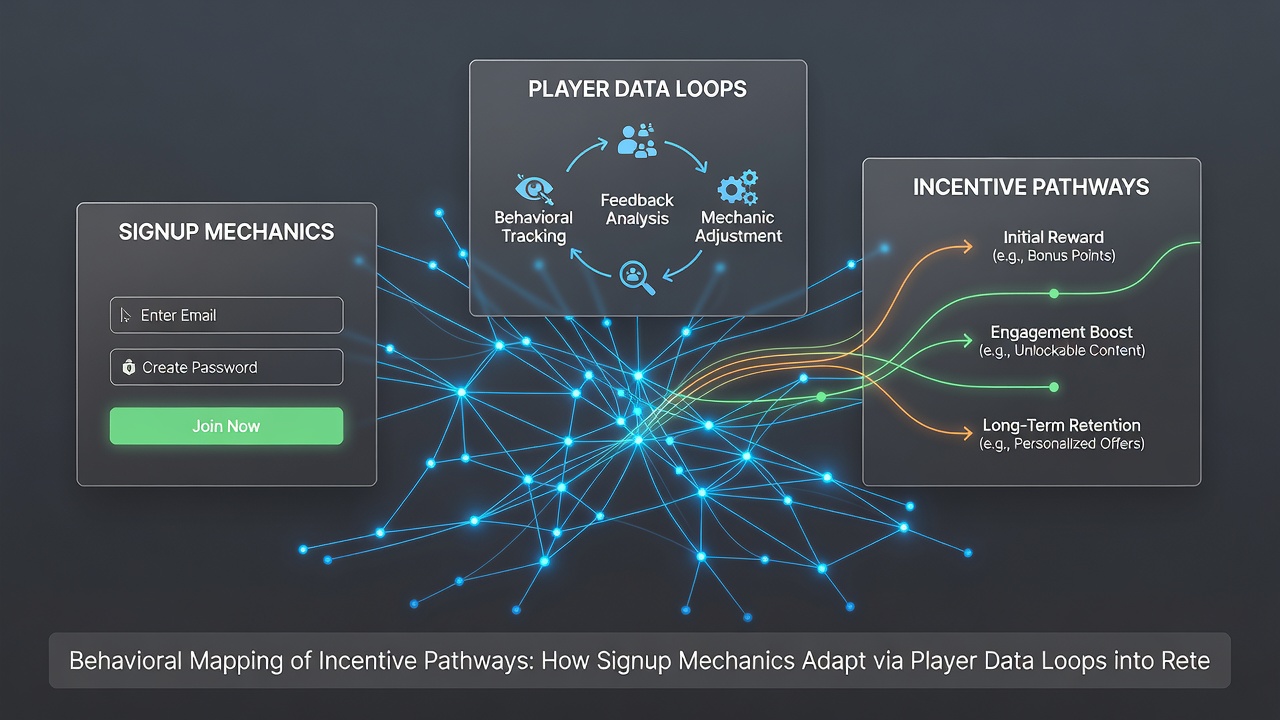 Flowchart showing data loops converting signup information into long-term retention protocols on blockchain betting platforms