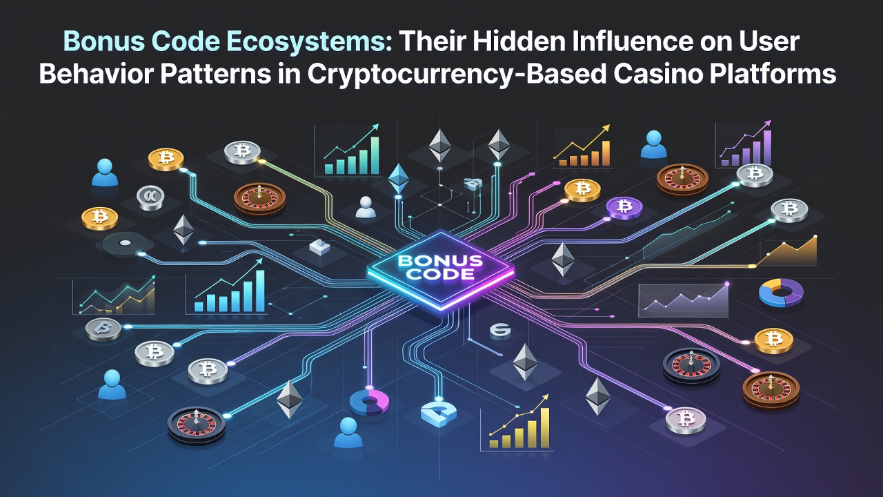 Visual overview of bonus code distribution across cryptocurrency casino platforms showing user engagement flows