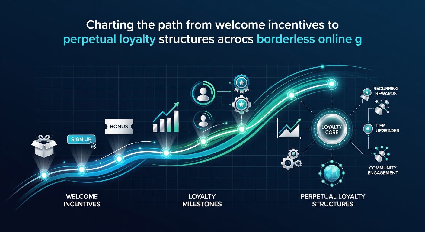 Visual representation of loyalty tier progression in borderless online gaming with connected global player profiles