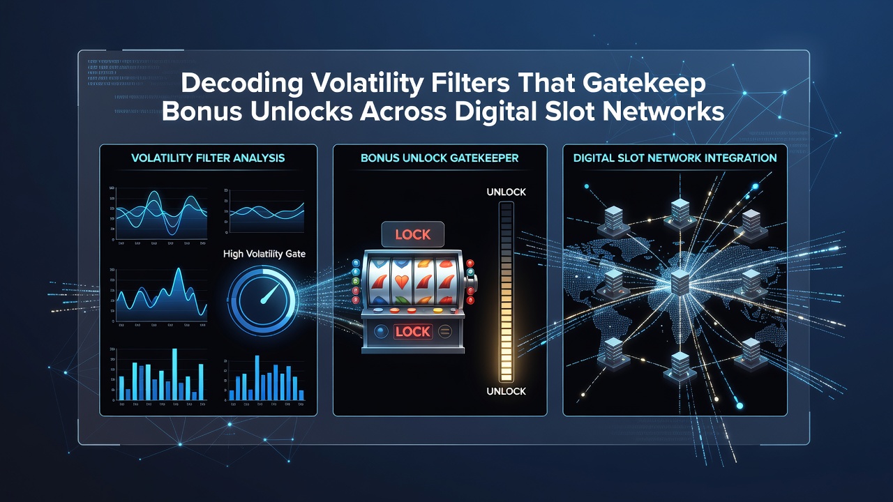 Network dashboard illustrating volatility filter adjustments linked to bonus progression meters