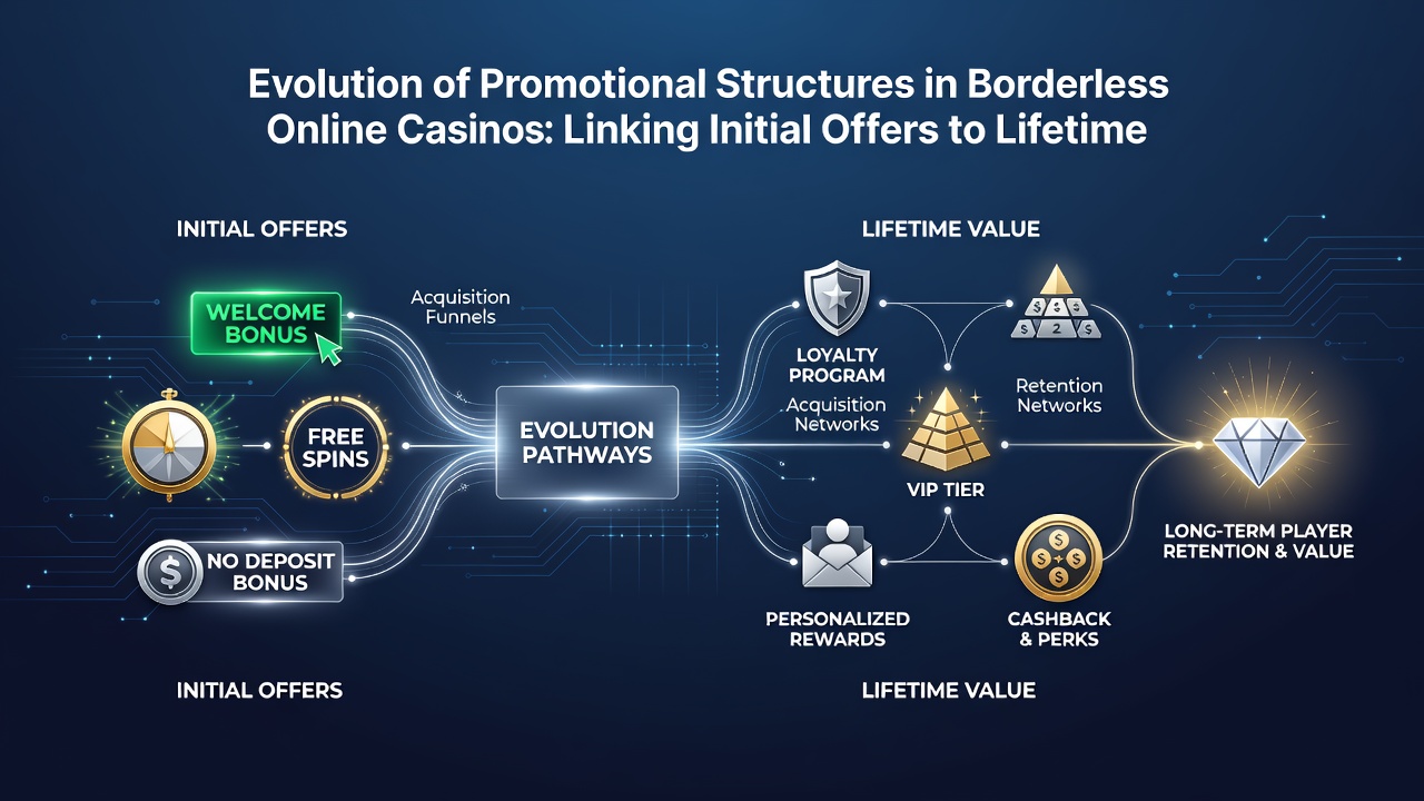 Illustration of tiered loyalty programs linking early casino bonuses to sustained player advantages