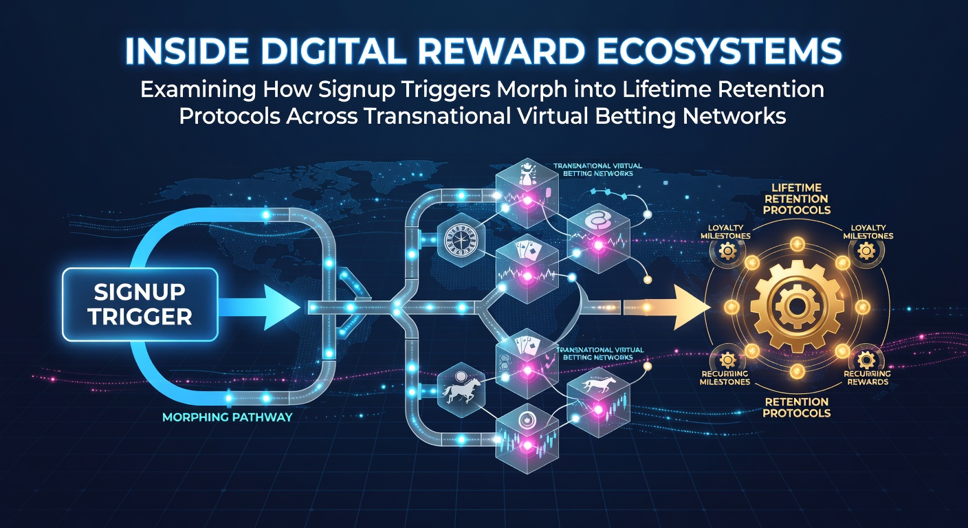 Digital interface showing layered reward pathways connecting initial signup bonuses to ongoing retention mechanisms in global betting platforms