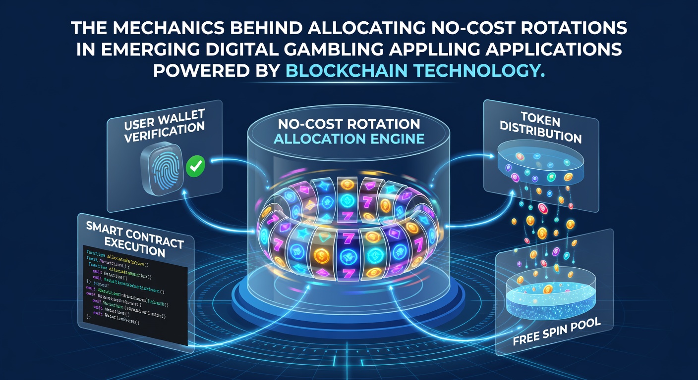 Blockchain-powered digital gambling platform interface showing no-cost rotation allocation process